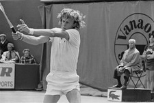 Swedish tennis player Bjorn Borg in action during 1973 John Player- Old Photo picture