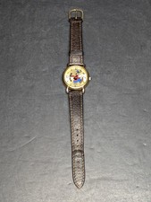 Vintage Walt Disney GOOFY Gold Tone Backwards Time Keeping Pedre Watch  picture