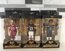 Funko Vinyl Gold NFL Russell Wilson, Odell Beckham Jr, J J Watt Figures Nib picture