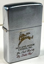 Vintage 1953-1955 Zippo Lighter Pat Pend 2517191 Holland Motor Express Trucking picture