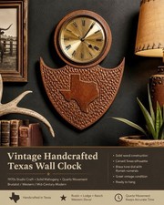 Vintage Texas Wall Clock Mahogany Brutalist Studio Craft Franc Wayne Clockworks picture
