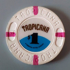 TROPICANA HOTEL CASINO $1.00 CHIP GREAT FOR COLLECTION picture