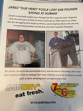 Jared Fogle Rare Autographed Signed Subway Advertisement Size 8.5 x 11 picture