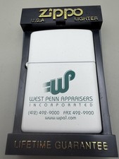 West Penn Appraisers Advertising Vintage 2000 White Matte Zippo Lighter New B78 picture