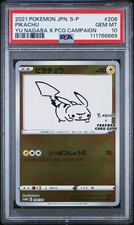 Japanese Pokémon Trading Card 2021 208 Yu Nagaba Pikachu PSA 10 picture
