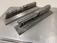 Vintage C &O Allegheny and Streamlined Hudson AdvertisingLocomotive Paperweight picture