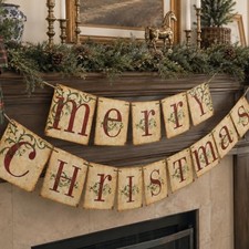 Christmas Decorations - Vintage Merry Christmas Banner for Home Decor | American picture