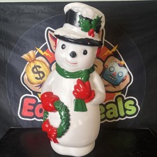 Snowman Blow Mold 11” Table Top Light Up Battery Operated. NOT TESTED. picture