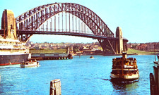 1962 POSTCARD SYDNEY HARBOR BRIDGE AUSTRALIA POSTED CURT TEICH VINTAGE picture