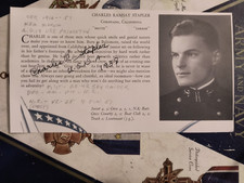 Cdr CHARLES R. STAPLER, USN KIA VC-35 Korea 1951 Signed '38 USNA Photo/Bio RARE picture