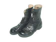 VTG 1950's KOREAN WAR ERA COMBAT MILITARY BOOTS BLACK HTS GRO CORD sz 11 D picture