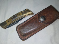 Vintage 1979 Case XX 1-Dot Genuine Stag Shark Tooth Lockback Knife Sheath picture