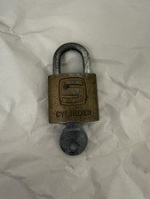 Vintage Slaymaker Cylinder Padlock with Slaymaker Key Made in USA picture