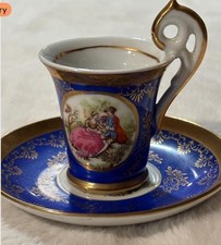Kahla Porcelain Demitasse Mini 3” Coffee Cup and Saucer set VINTAGE picture
