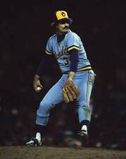 Rollie Fingers Of The Milwaukee Brewers Pitching 1980s Old Baseball Photo picture