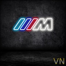 BMW M Logo Neon Sign 31x12 in - Bmw Logo Neon Light - BMW M Logo Neon LED Sign picture