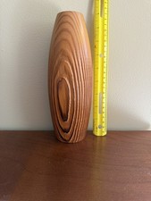 Vintage 1987 Pavel Babich Vermont Hand Turned Wood Vase 8.5 in Lined Penny picture