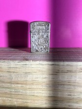Vintage Solid Silver 950 Engraved Scroll Pocket Lighter Tobacciana Style picture