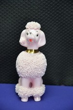 Vintage 1950's MCM Lefton Pink Ceramic Poodle Spaghetti Japan picture