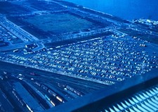 Orig 1967 Slide Chicago Illinois Central Railroad Yard Downtown Aerial H95 picture