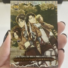 AOT Eren Hange Levi PR-006 Shingeki No Kyojin KABAO Brand Gold Foil Promo Card picture