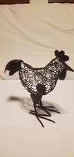 Vintage Rustic Metal Wire Rooster Sculpture Farmhouse Folk Ast Decor picture