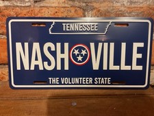 Full Size Embossed Nashville Tenn. License Plate...Ships Free picture