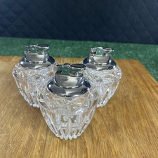 Lot Of 3 1940's Princess House Lead Crystal Heavy Table Lighter picture