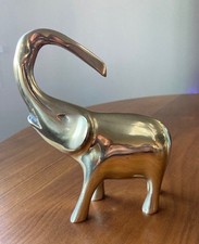 Vintage Solid Brass elephant upturned trunk 6