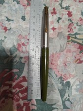 Parker 45 Stainless Steel & Olive Green Medium Stainless Steel Nib Fountain pen picture