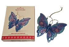 2017 Hallmark Blue Brilliant Butterflies 1st in the Series Christmas Ornament picture
