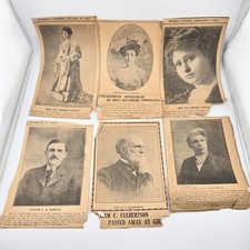 Antique Newspaper Clippings Early 1900s Lot Of 6 Portrait Cutouts PA Ephemera picture