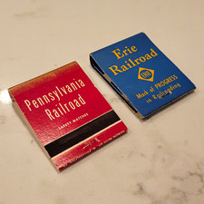 Pennsylvania Railroad & Erie Railroad Safety Matchbooks Lot of 2 picture