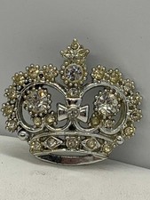 Vintage Majestic Crown Brooch Rhinestones picture