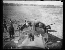 Photo:1920s Men with Artillery in Airplane Armed Aircraft Portrait picture