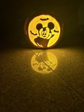 Disney Mickey Mouse Jack O Lantern Lighted Halloween Pumpkin 1997 Works LED picture
