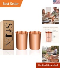 Lightweight Ayurvedic Copper Cups – Set of 2 Tumblers for Enhanced Wellness picture