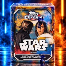2025 TOPPS CHROME STAR WARS VALUE BOX SEALED 8 PACKS 4 REFRACTOR PARALLELS picture