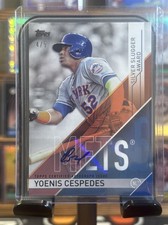 2017 Topps Yoenis Cespedes #NNO Silver Slugger Awards Auto Mets #'d 4/5 picture