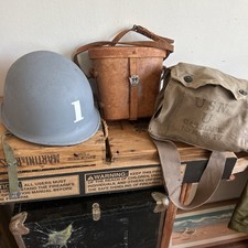 WW2 US NAVY M1 Helmet WW2 Liner WW2 Binoculars WW2 Gas Mask picture