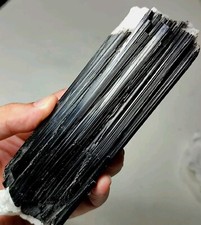 17cm Huge Black Tourmaline(Schorl) Specimen Combined With Albite-Shigar ,Pak. picture