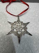JH Breakell 925 Sterling Silver Snowflake Ornament 2011 Steeple Design picture