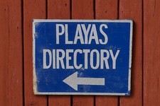Vintage PLAYAS DIRECTORY Sign Retired NM Town Site Homeland Security  30”x24” picture
