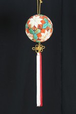 Vintage Japanese Yanagawa Sagemon Temari Ball Patchwork Silk Ornament Hinamatsur picture