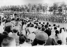 British Soldiers Parading Down A Crowd-Lined Street In India 1920 Old Photo picture