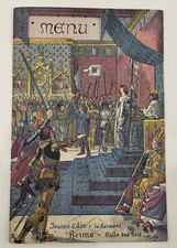 Rare Antique French Joan of Arc Menu Reims Cathedral Charles Heidsieck c1930 picture