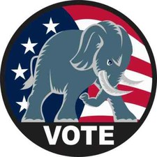 5in x 5in Republican Elephant Vote Sticker Car Truck Vehicle Bumper Decal picture