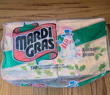 NOS Vintage Christmas Mardi Gras Holly Napkins 160Ct 1990's picture