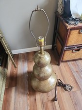 Vintage Handmade Wildwood 2014 Discontinued Brass Gourd Shaped Table Lamp 34