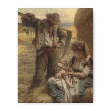Léon-Augustin Lhermitte - La Famille Laid Down on Board - Canvas Wall Art picture